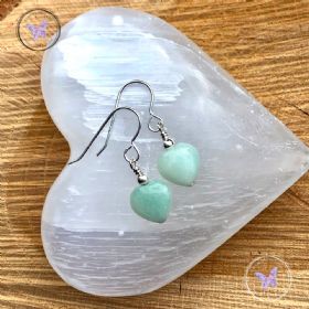 Amazonite Heart Earrings